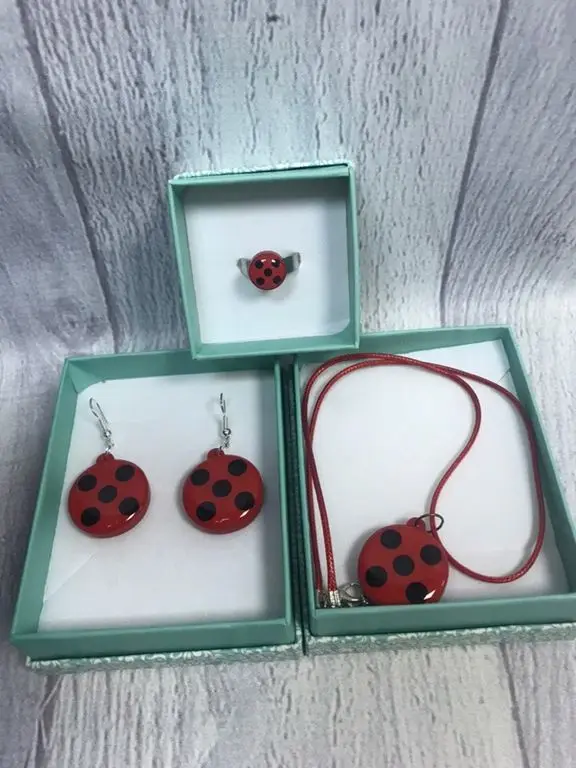 Комплект кулон серьги кольцо Леди Баг и Супер Кот | Дом сад
