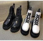 Ботинки женские кожаные, до середины икры, с круглым носком, на квадратном каблуке, байкерские, осень 2021