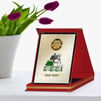 personalized best bankeri red plaque award of the year