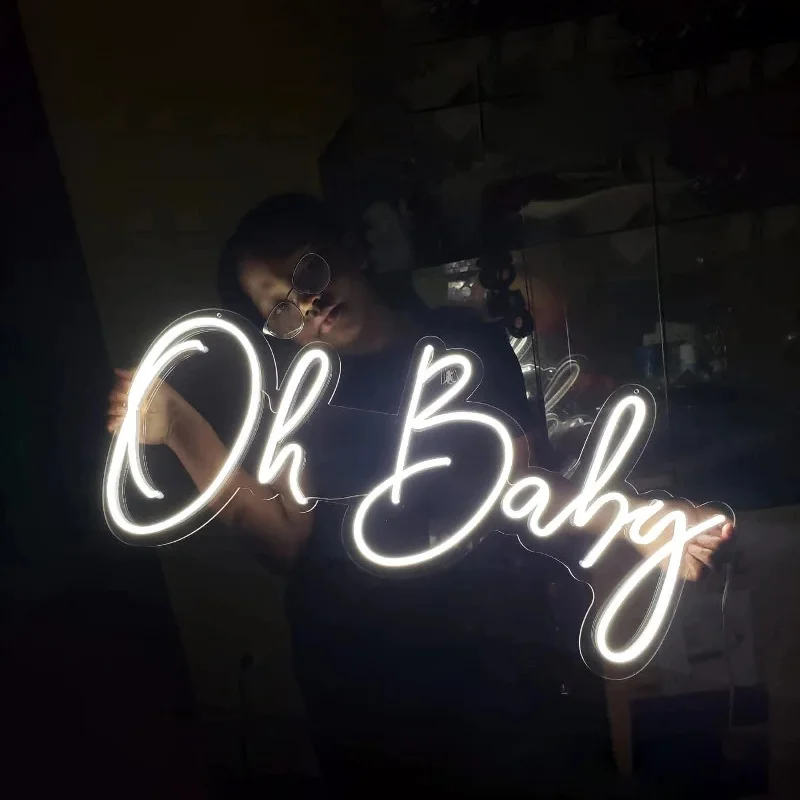 

Неоновые надписи Oh Baby, индивидуальные прозрачные акриловые буквы, свадебный подарок, день рождения, яркие украшения, много цветов