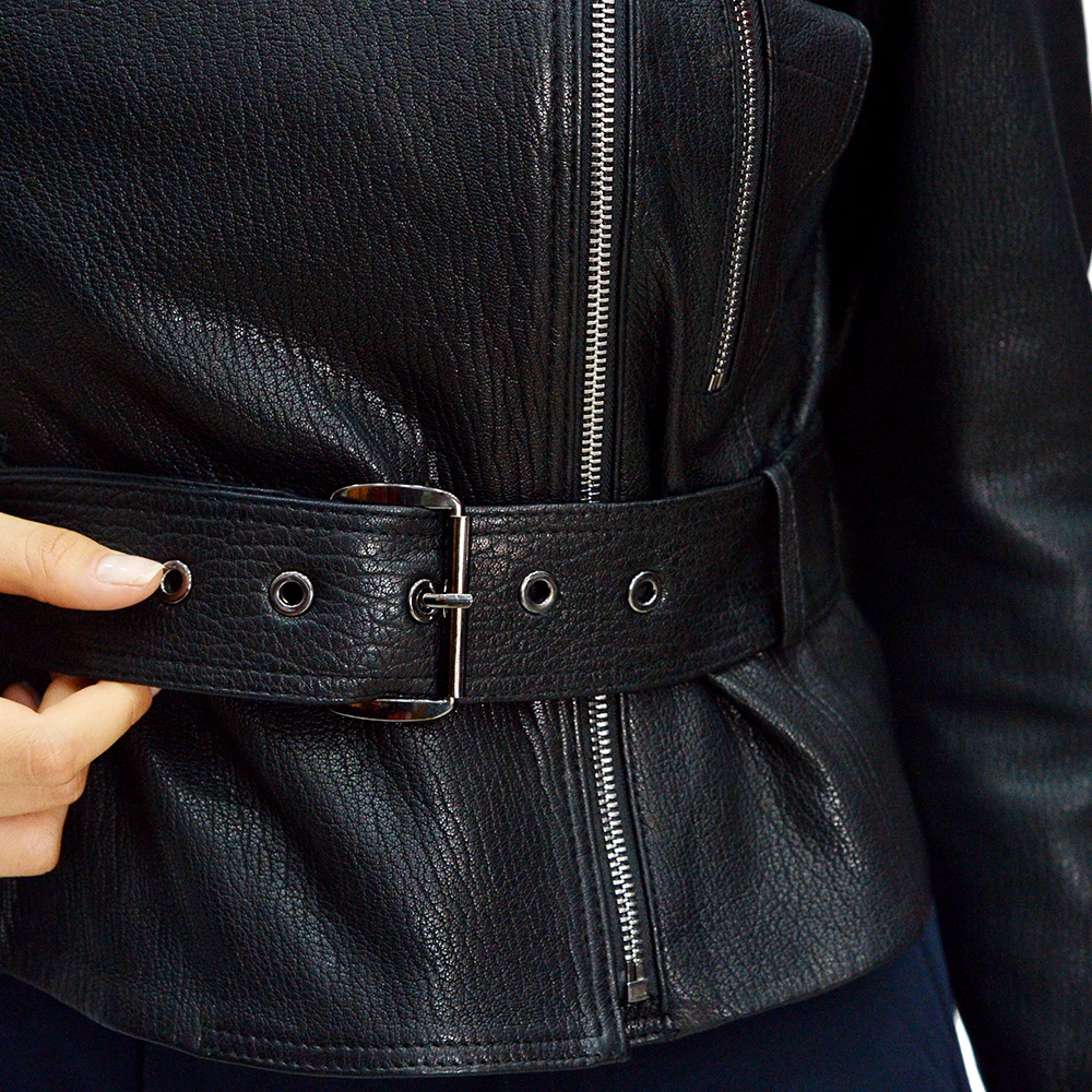 

Zora Motti, leather jacket, real lambskin, 100% genuine leather, sheepskin quality, biker model, young style, boss leather,