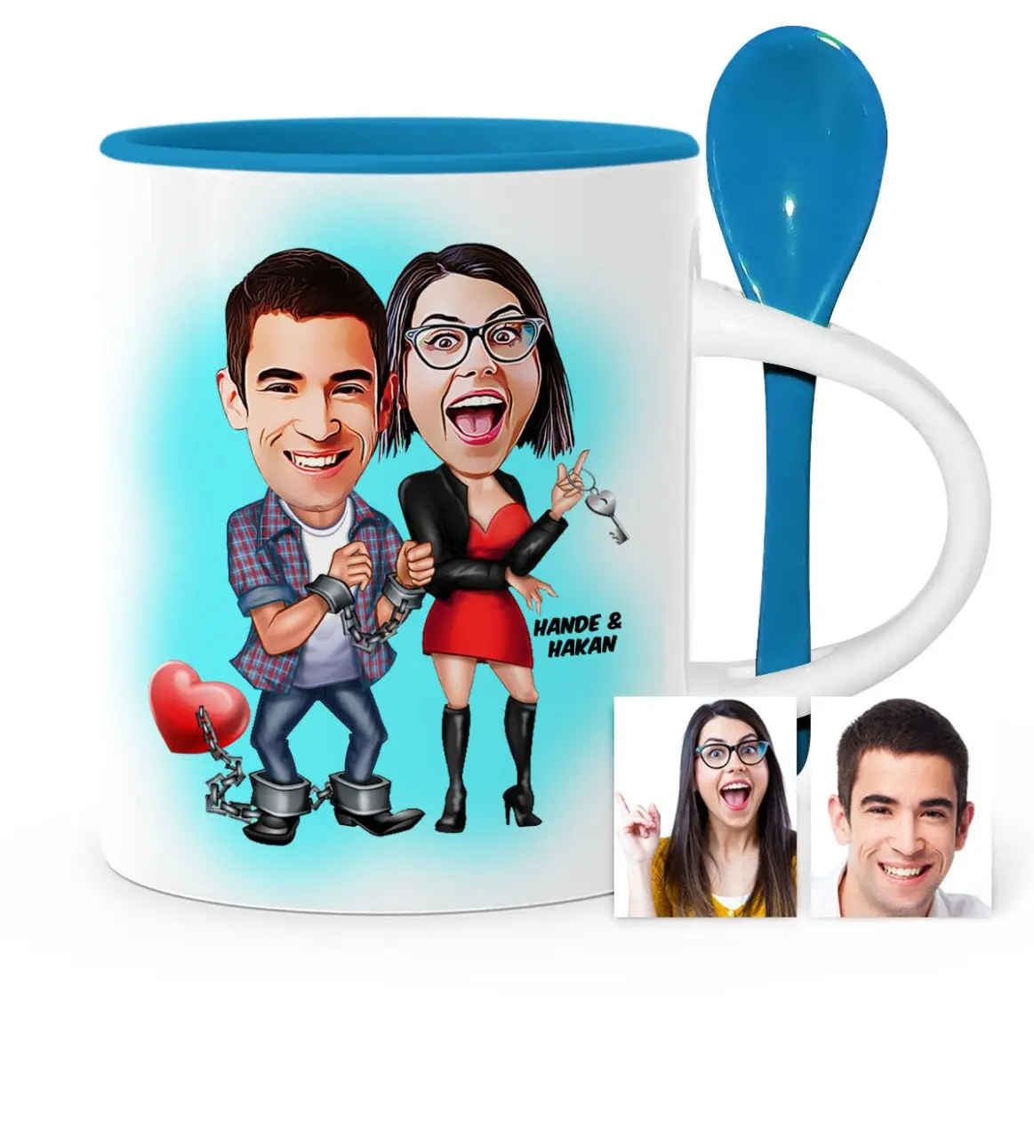 

Personalized Valentine Cartoon Blue Spoon Mug Cup-1