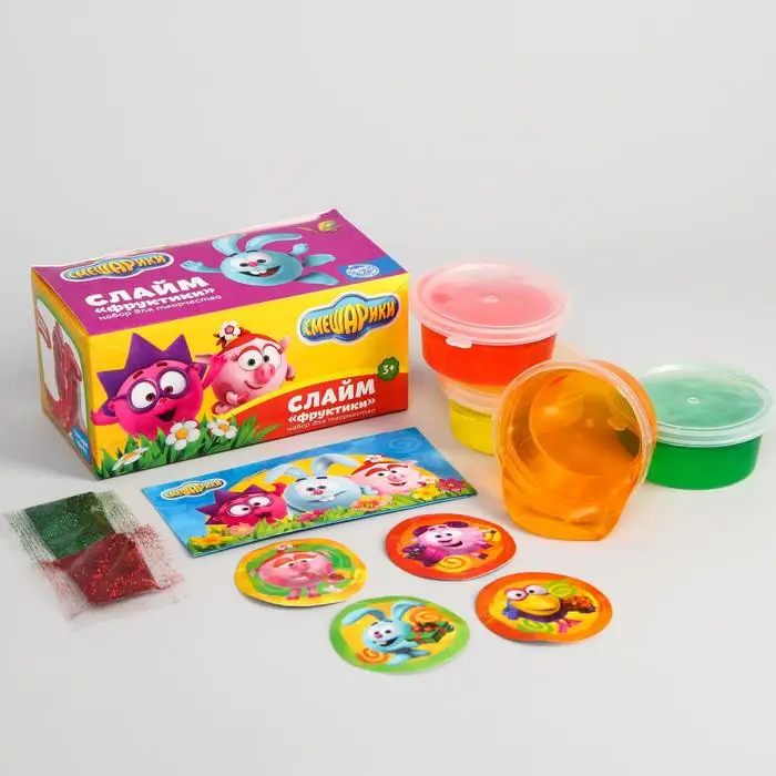 Слайм набор лизунов СМЕШАРИКИ Фруктики |