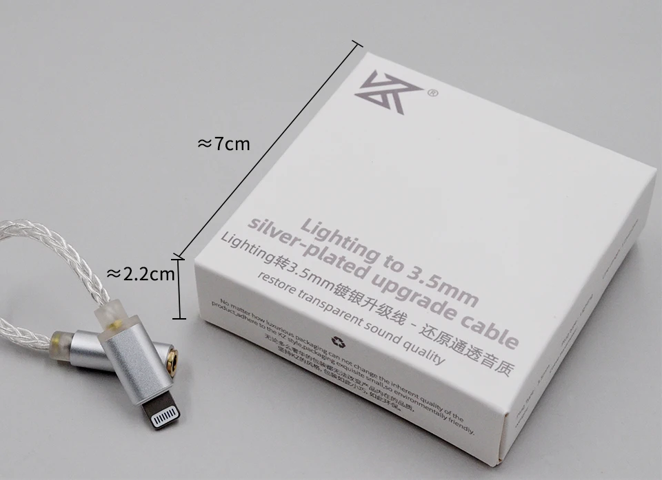 

KZ-Lighting to 3.5mm Silver Plated Upgrade Cable Oxygen-free coppersilver-plated cable iPhone seamless connection