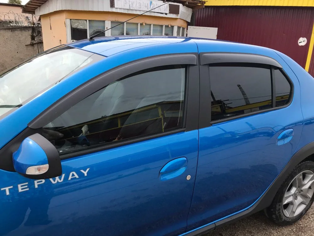 Ветровики для рено ренаулт логан дефлекторы окон дождевики на окна козырьки