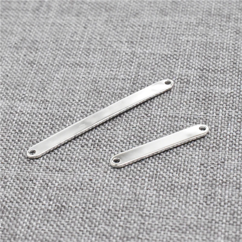 4pcs of 925 Sterling Silver Plain Rectangle Bar Connector Charms for Necklace Bracelet