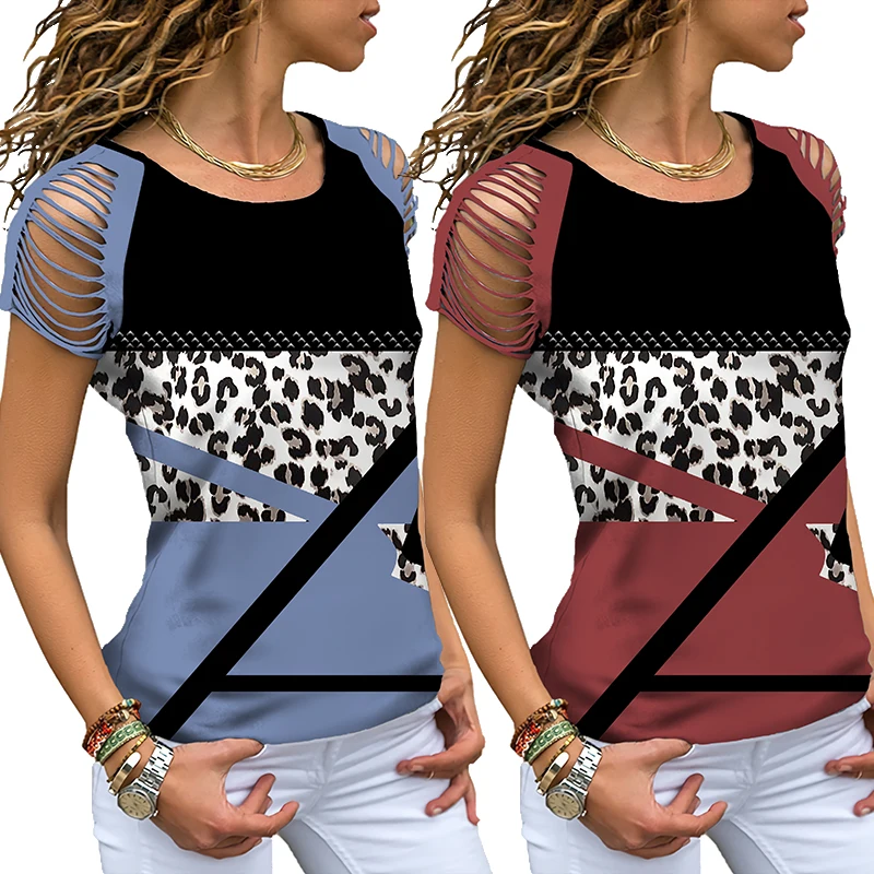 2022 модная женская футболка Винтажная летняя с коротким рукавом Повседневная