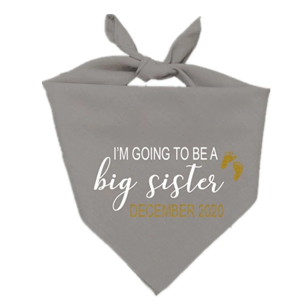 Cheap Bandana para cachorro cinza personalizada anúncio de gravidez com ou sem glitter opções de cores em ouro devido à data acessórios para animais de estimação