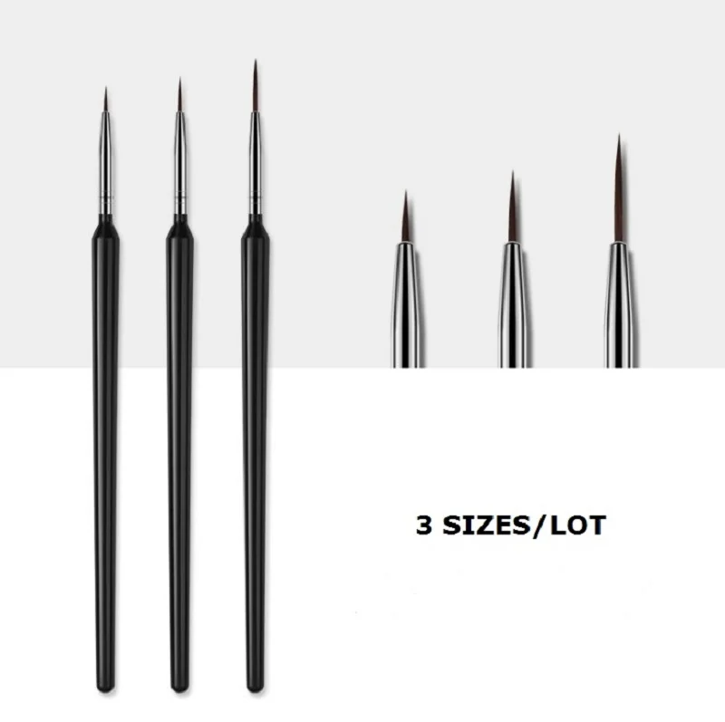 3 шт./партия кисти для маникюра тонкие салонов|Кисти ногтей| |