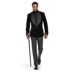 Элегантный брендовый итальянский утренний пиджак и брюки мужской костюм 2021 индивидуальный пошив двубортный черный бархатный блейзер костюм для жениха свадебный смокинг
