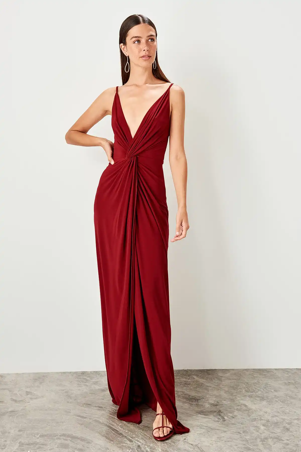 Trendyol ДРАПИРОВАННОЕ вечернее платье TPRSS19UT0099 | Свадьбы и торжества