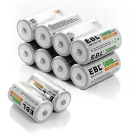 ebl 10 24pcs 1 2v c size battery 5000mah rechargeable battery ni mh r14 c battery