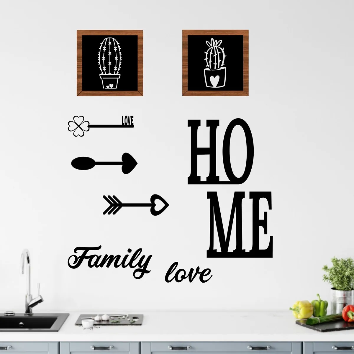 

3D Wall Wood Laser Cut 9 Piece Kitchen Design Wall Decoration Decor New Style Your Home Office Art Decoration home Gifts Vintage
