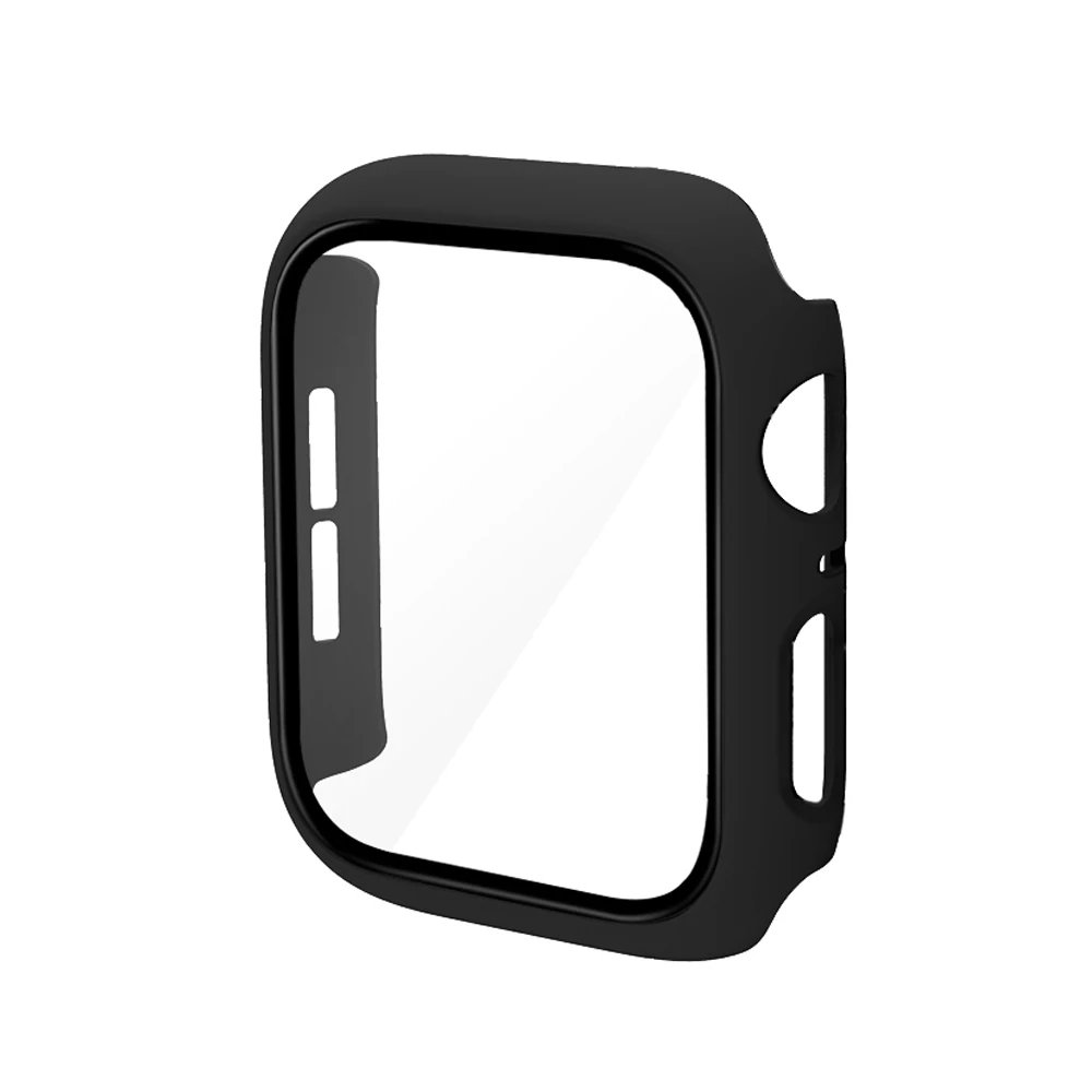 360 Full Bumper Frame Matte Hard Case for Apple Watch 7/6/SE/5/4/3/2/1 Cover Tempered Glass Film for iWatch 41MM 45MM 40MM 44MM