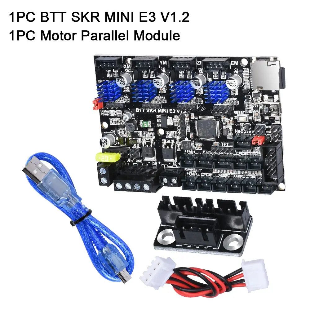 MINI E3 And Module BIGTREETECH SKR MINI E3 V1.2 Control Board 32 Bit Integrated TMC2209 UART 4PCS Drivers for Ender 3 Pro Panel 3D Printer Parts - Color: MINI E3 And Module