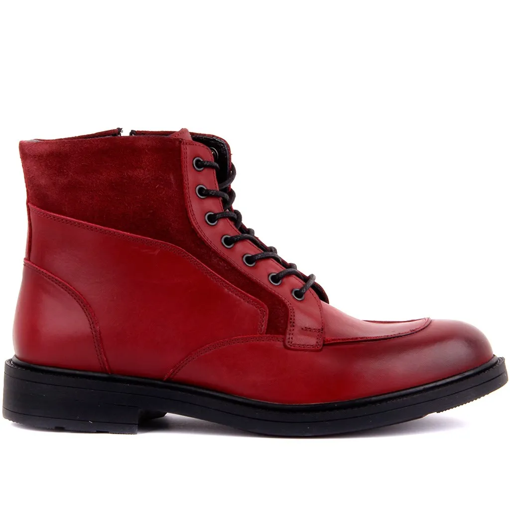 

Sail-Lakers Burgundy Suede Leather Zipper Male Boots