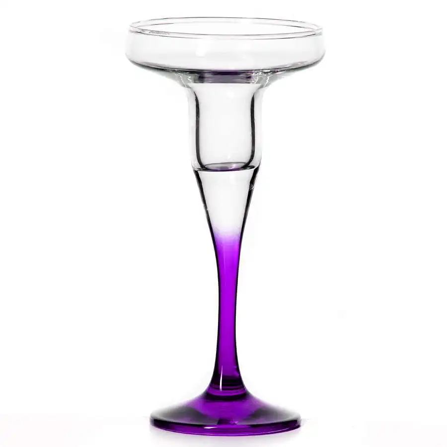 Подсвечник Pasabahce Enjoy Н=17 см (ножка фиолетовая) | Дом и сад