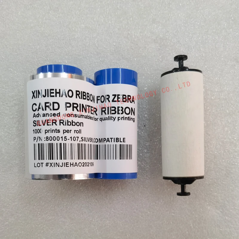 

800015-107 Sliver Ribbon 1000 Prints For Zebra P310C P310F P310i P330i P420C P420i P430i P500C P520i ID Card Printer