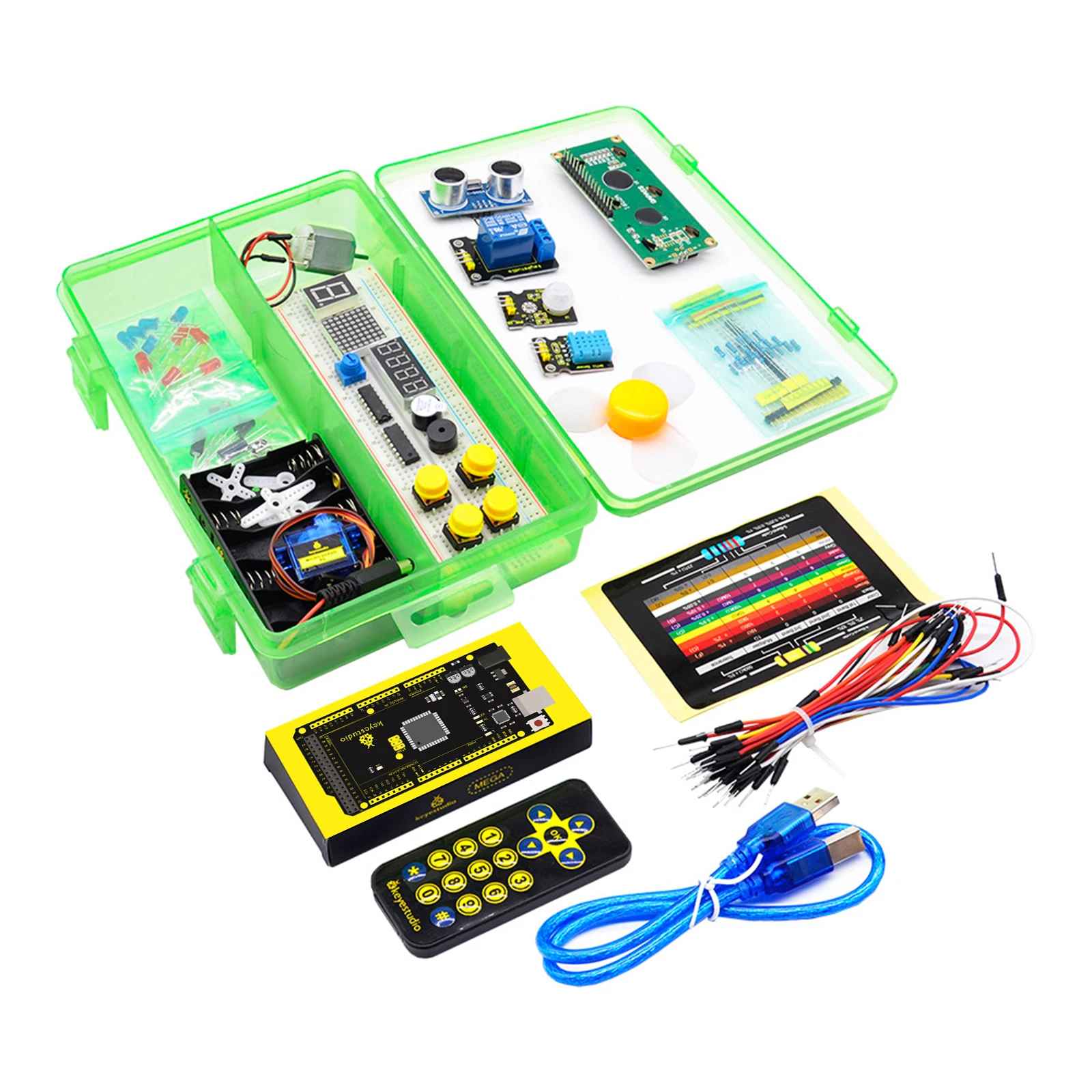 Базовый стартовый набор Keyestudio V2.0 (плата Mega 2560R3) с подарочной коробкой для Arduino + PDF