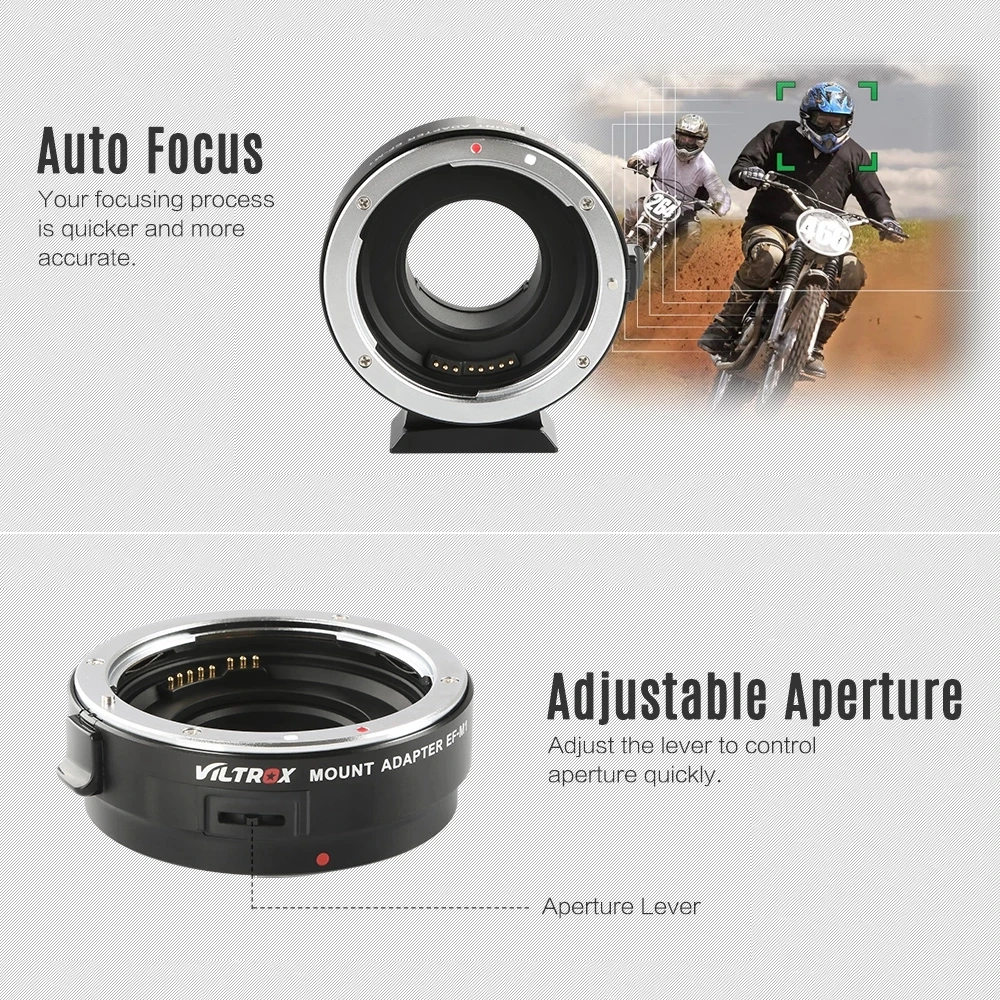 Viltrox EF-M1 Lens Adapter Ring Mount AF Auto Focus for Canon EF/EF-S to M4/3 Micro Four Thirds Camera GH5/4/3 Olympus | Электроника