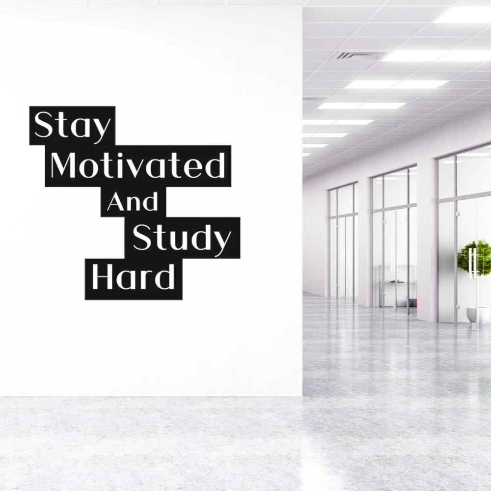 Stay Motivated Wall Sticker Decal Design Study Wall Sticker Home Bedroom Decoration A00393