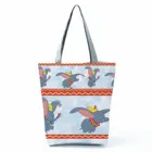 Дамбо Печатных Сумочка Disney Сумка-тоут чехол с откидной крышкой с изображением слона из мультфильма высокое Ёмкость голубое небо для женщин сумка графический пакет для покупок пользовательского образца