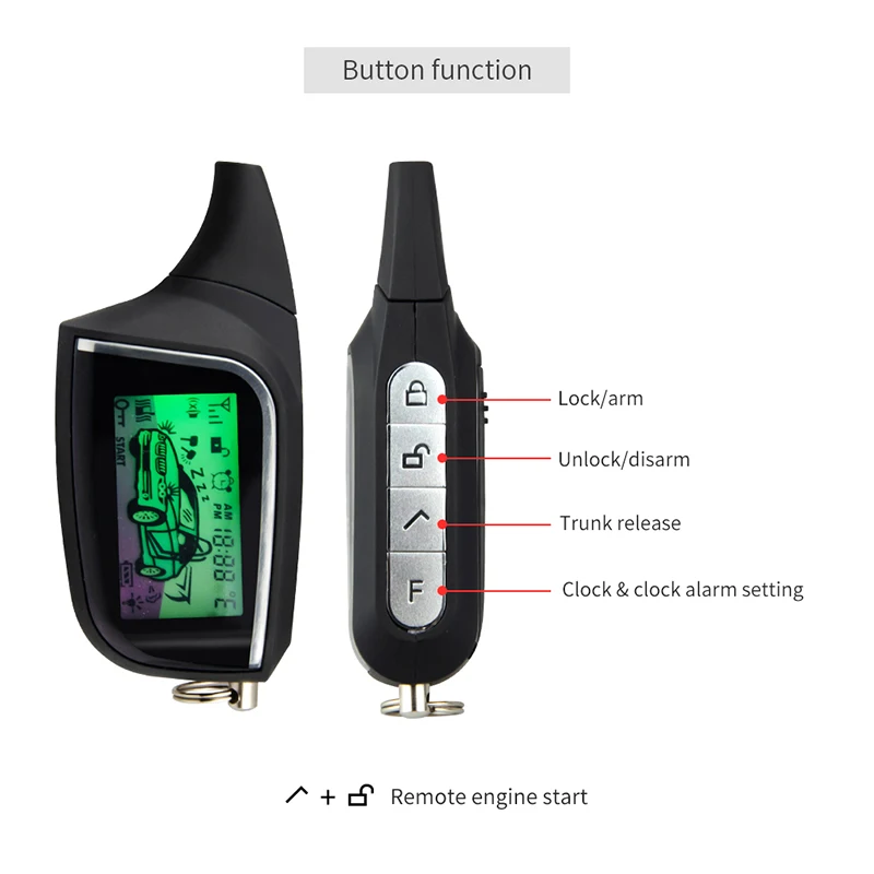 EASYGUARD Универсальный 2 полосная автомобильная сигнализация Системы ЖК пейджер