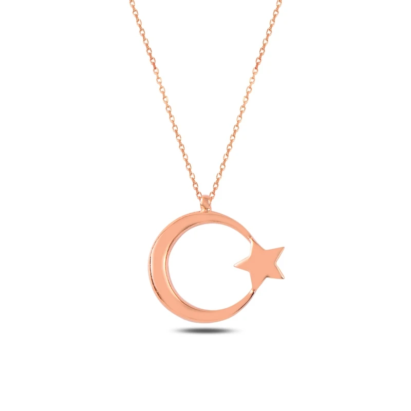 

Silver 925 Sterling Moon Star Necklace
