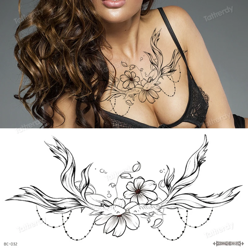 

sexy tattoo sticker women lace Amazing Temporary Tattoos jewel black fake henna tattoo breast underboob body art flowers rose