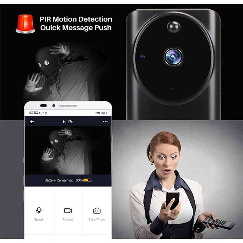 Умный беспроводной дверной звонок с Wi-Fi и двусторонней связью | Безопасность