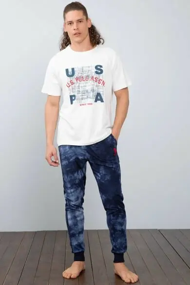 США поло в сборе. Белый пижамный комплект | Мужская одежда