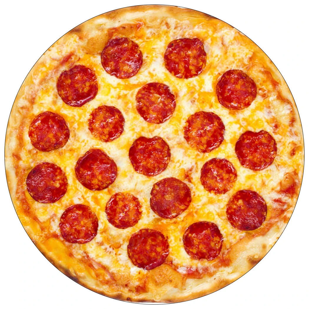 

Funny Food Pepperoni Pizza 3D Printed Flannel Throw Blankets Double-sided Round Fleece Blanket