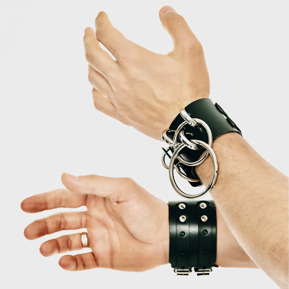 Наручники из искусственной кожи для мужчин гей-Фетиш клубный костюм эротический