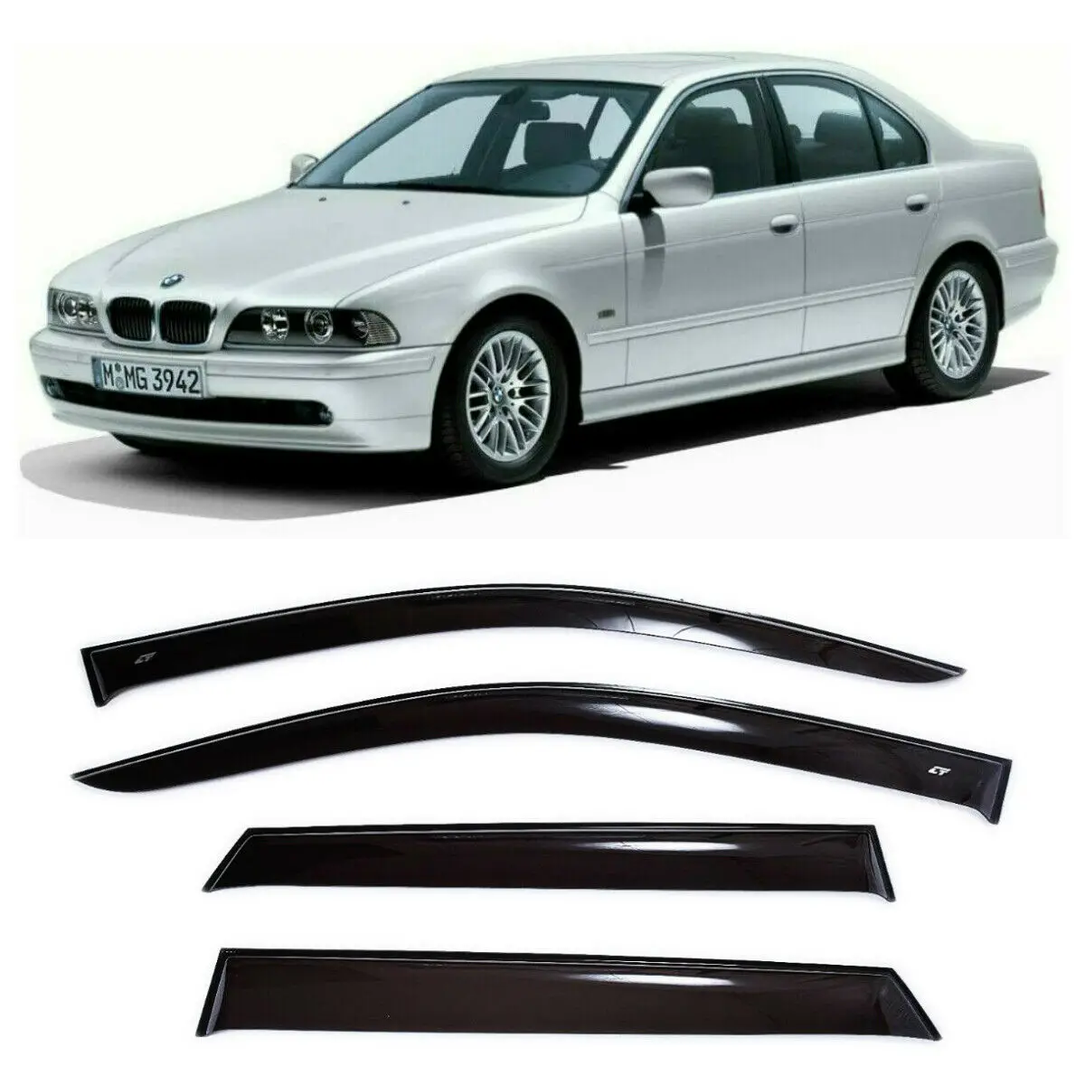 Дефлекторы окон Cobra Tuning B20795 на авто BMW 5 E39 Sd Sedan 1995 2004 4 шт./комп. ветровики от дождя