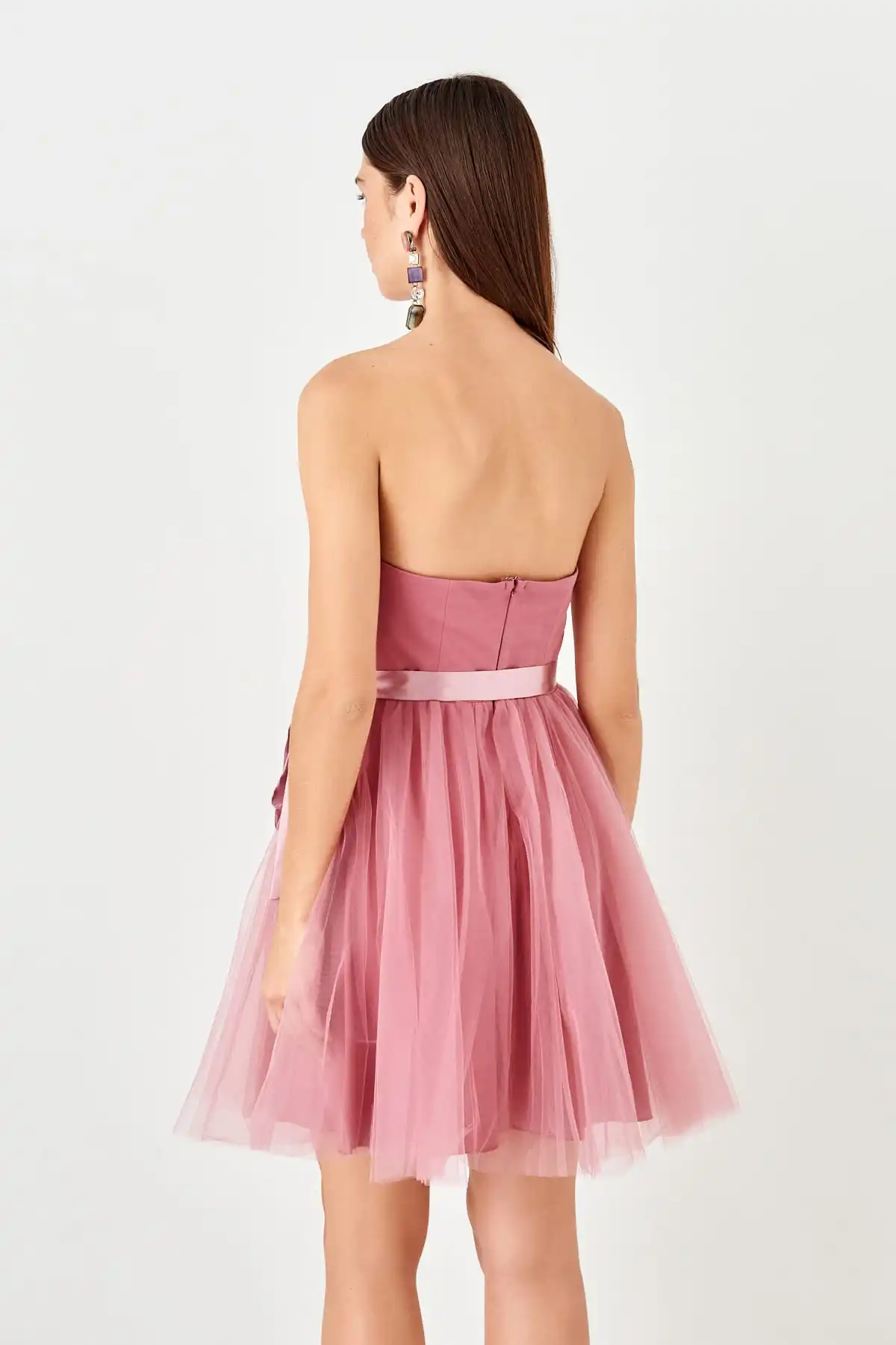 Модное розовое Тюлевое платье TPRSS19UZ0127 | Женская одежда