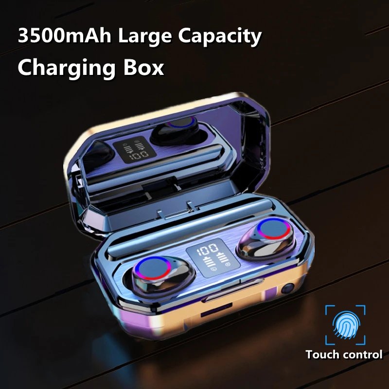 Беспроводные наушники M012 TWS с зарядным футляром водонепроницаемые спортивные