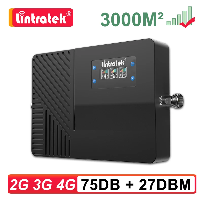 Lintratek 75dB мощный сотовый усилитель