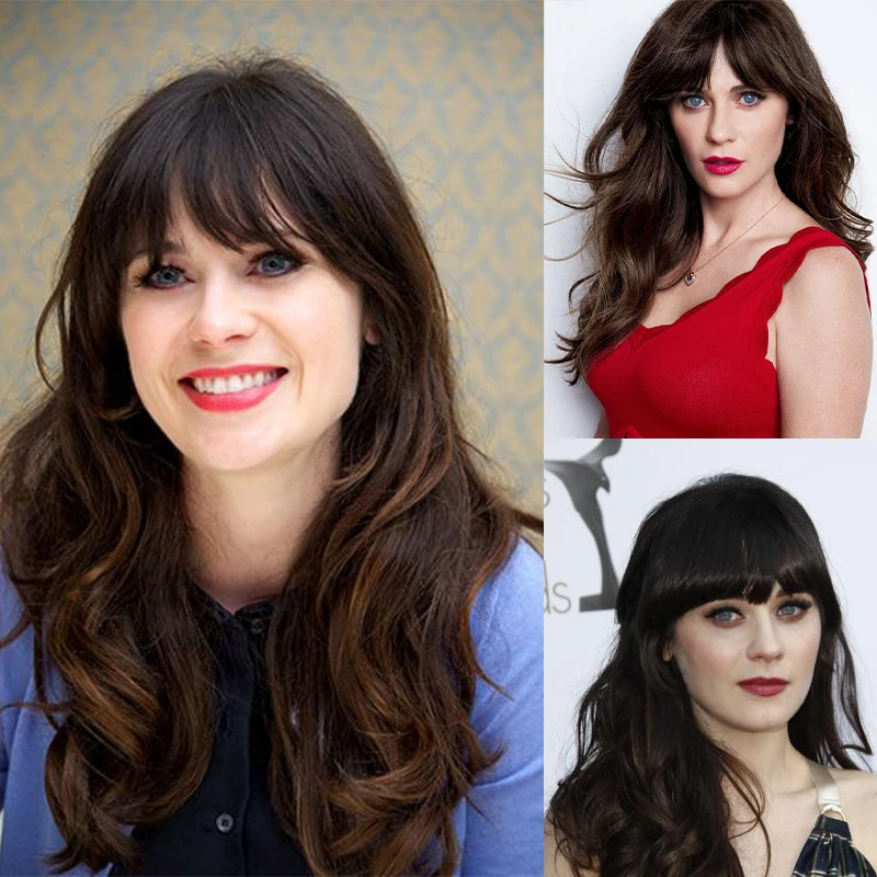 

Long body wave wig ombre black brown hair synthetic cosplay wig part natural middle part heat-resistant hairstyle wig for women