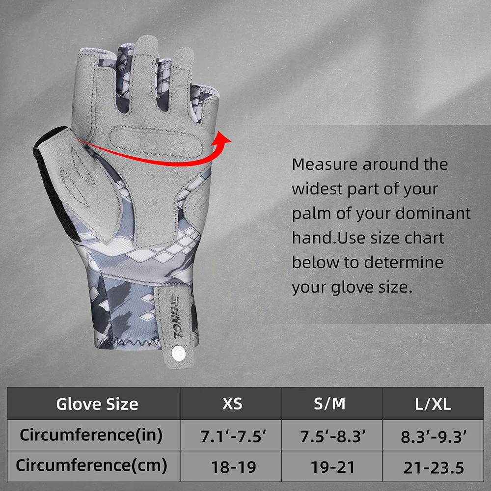 RUNCL UPF50+ Sports Fishing Gloves Breathable Sun Protection Fingerless Sports Gloves Use for Outdoor Kayaking Tackle