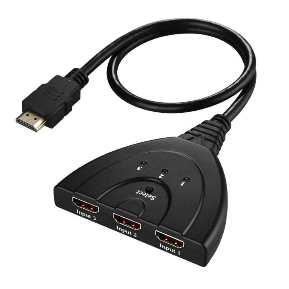 GCR Свитчер HDMI 3х1 port для монитора проектора коммутатор switch kvm Smart TV ноутбука PS Xbox