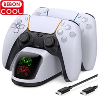 dual fast charger for playstation 5 controller charger station charging cradle dock station with type c for sony ps5 gamepads