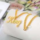 Персонализированные Пользовательское Имя ожерелье золотого Цвет 3 мм кубинская цепь индивидуальная именная табличка ожерелья для женщин и мужчин, изготовленные на заказ Подарки