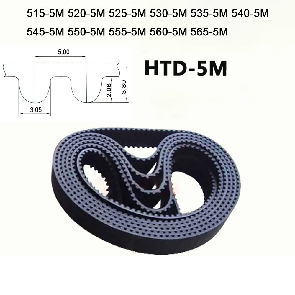 

1pcs Synchronous Belt Width 10 15 20 25 30mm HTD-5M Rubber Timing Belt Perimeter 515 520 525 530 535 540 545 550 555 560 565mm