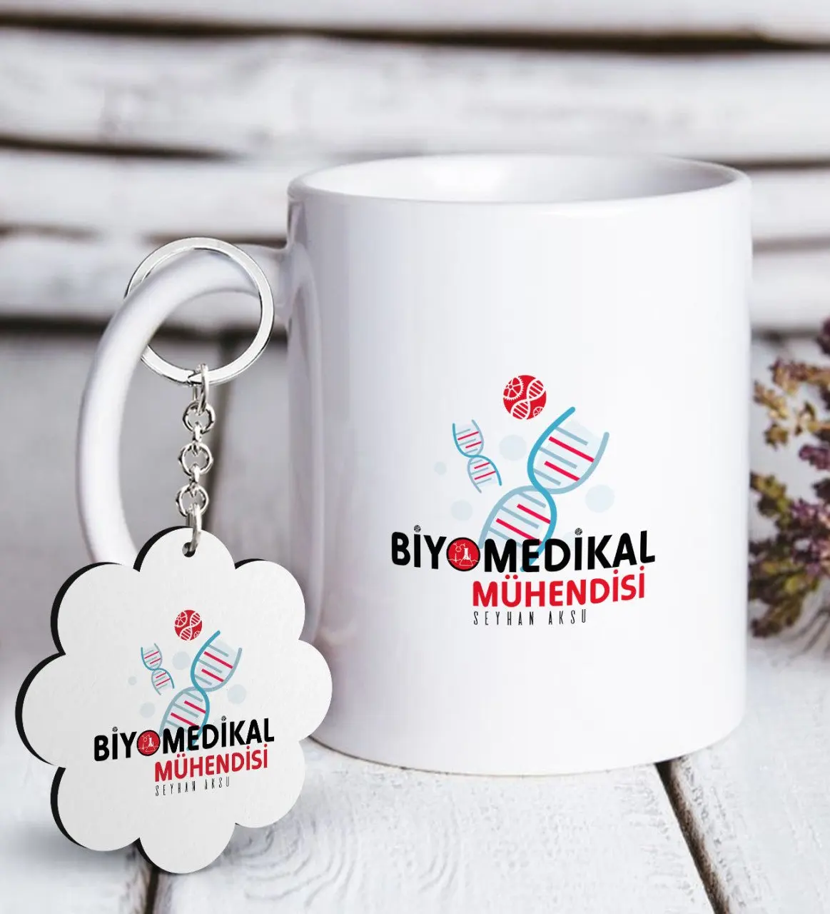 

Personalized Professional Biomedical Engineer White Mug and Keychain Gift Set