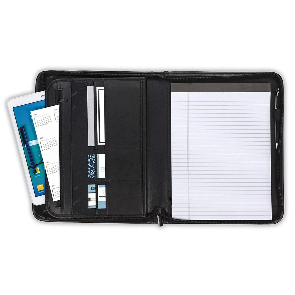 Черный пользовательские A4 из искусственной кожи Органайзеры для