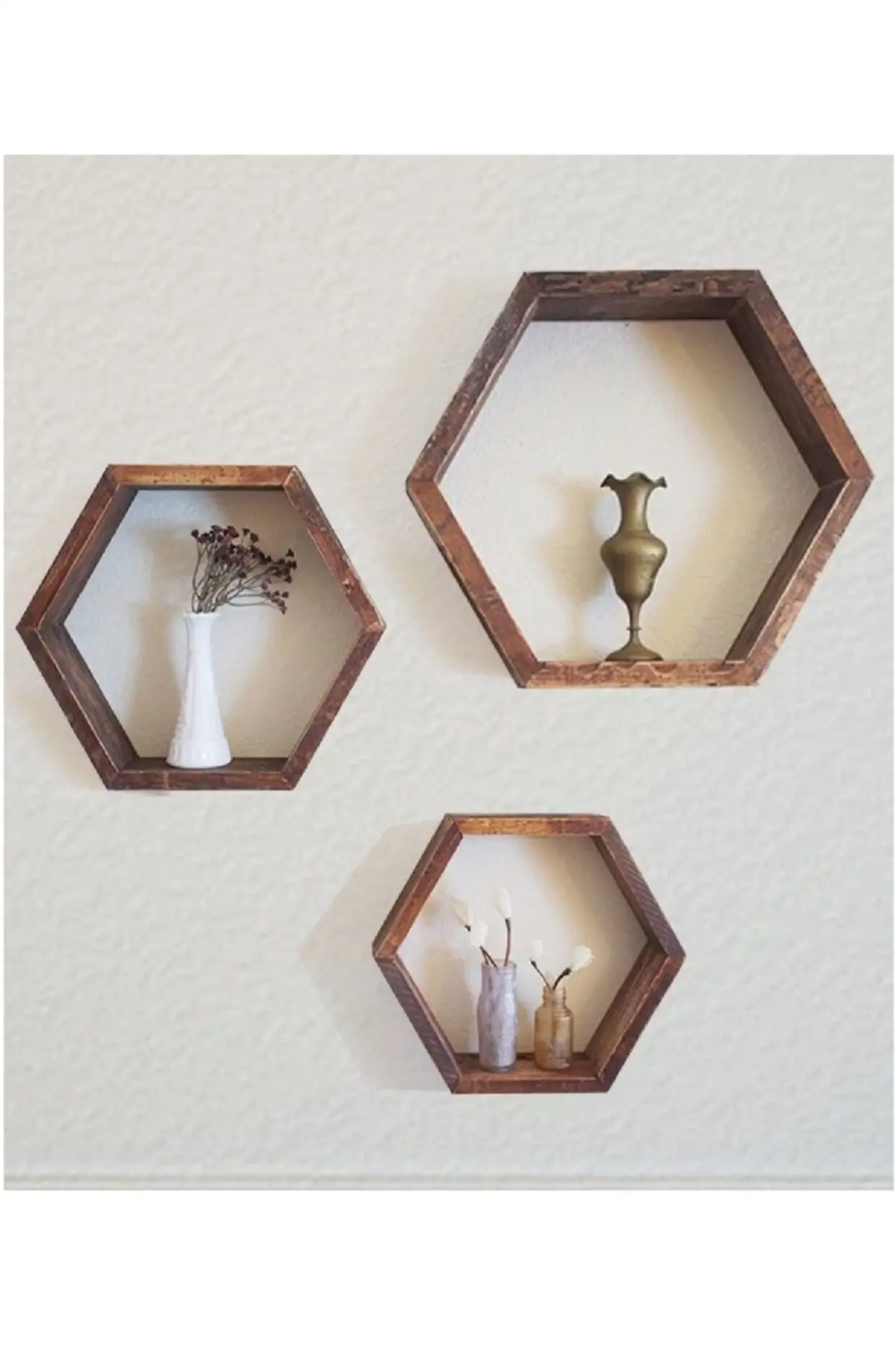 Деревянная настенная полка в виде сот книжный шкаф библиотека 3 шт. |