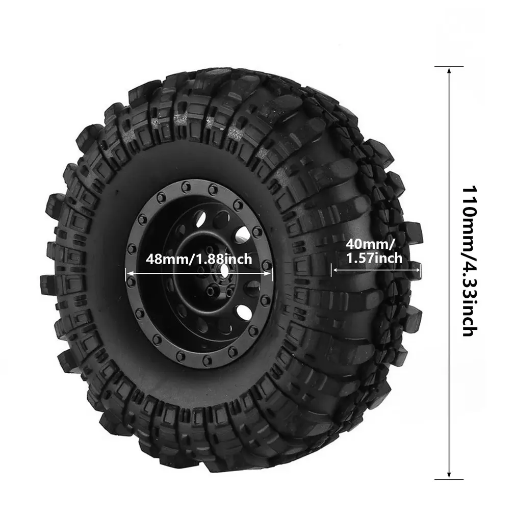 

For 1/10 RC Crawler D90 SCX10 CC01 RC Model Spare Parts 4Pcs 1.9" 103mm Tires Wheel Rim Rock Terrain Truck Tires