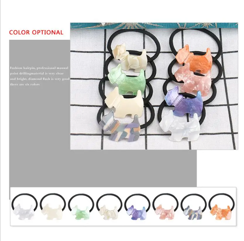 Японские и корейские милые женские резинки для волос с ацетатной собакой свежие