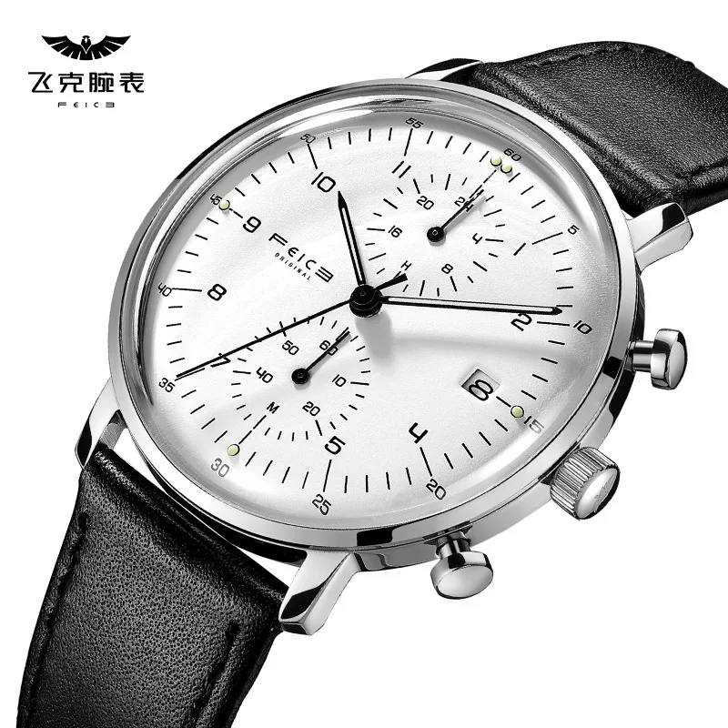 Пять лет гарантии ультра-тонкие мужские часы модные Календарь Водонепроницаемые