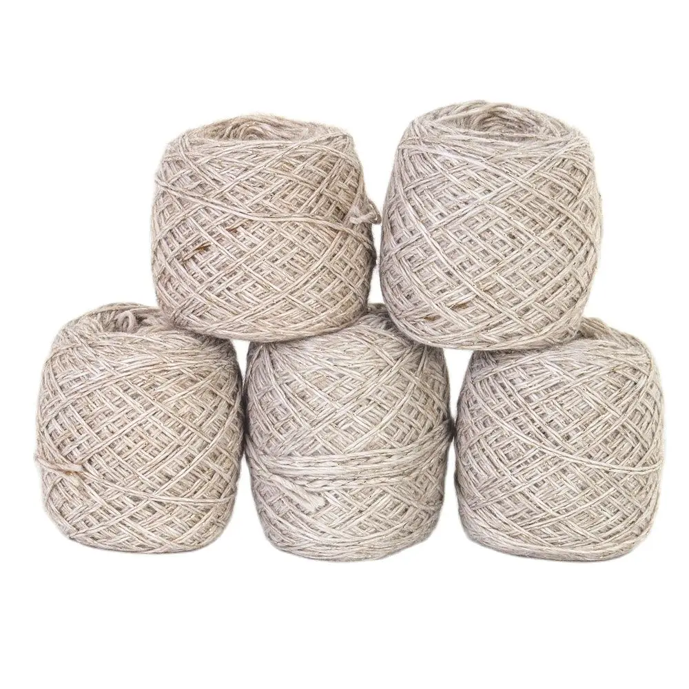 Люрексная пряжа цвета слоновой кости 5Pcsx100gr|Нитки для пряжи| |